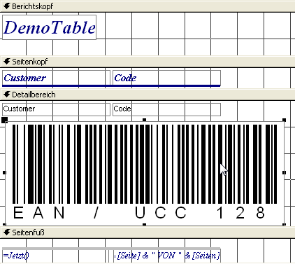 Barcode, Access 2000, XP, 2003