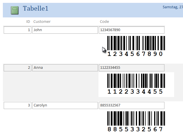 Barcode, Access