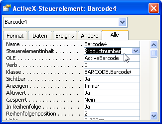 Barcode, Access 2000, XP, 2003