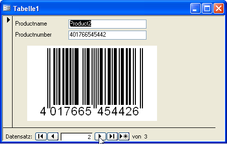 Barcode, Access 2000, XP, 2003