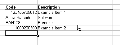 Barcode-Etiketten mit importierten Daten