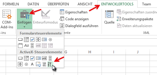 Barcode, Excel