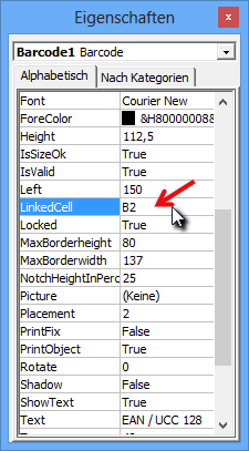 Barcode, Excel