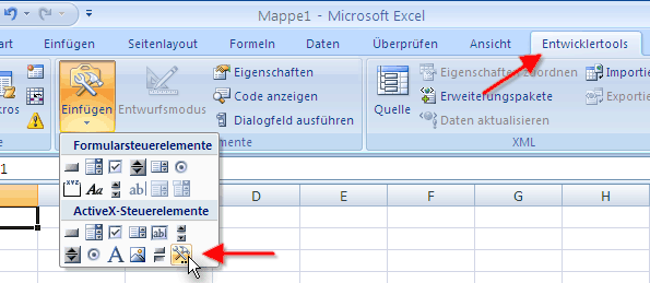 Barcode, Excel 2007