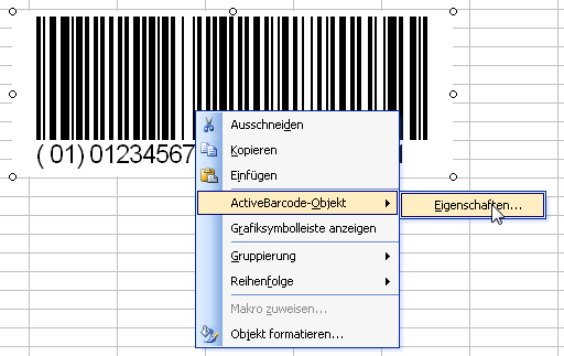 Barcode, Excel 97, 2000, XP, 2003