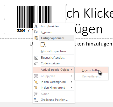 Barcode, PowerPoint