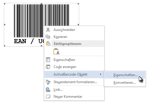 Barcode, Word