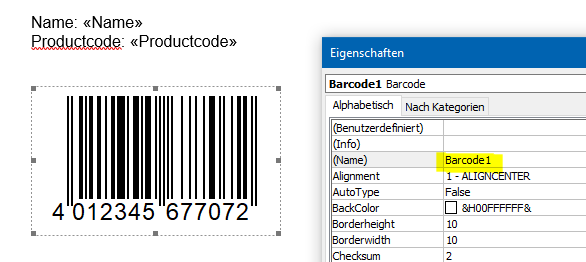 Barcode, Word