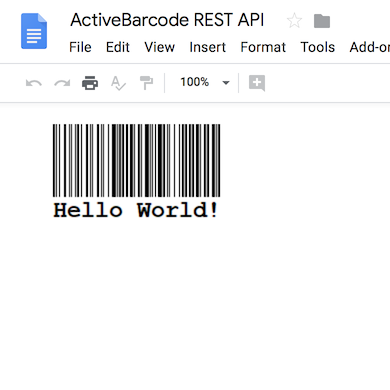 ActiveBarcode: Google Docs